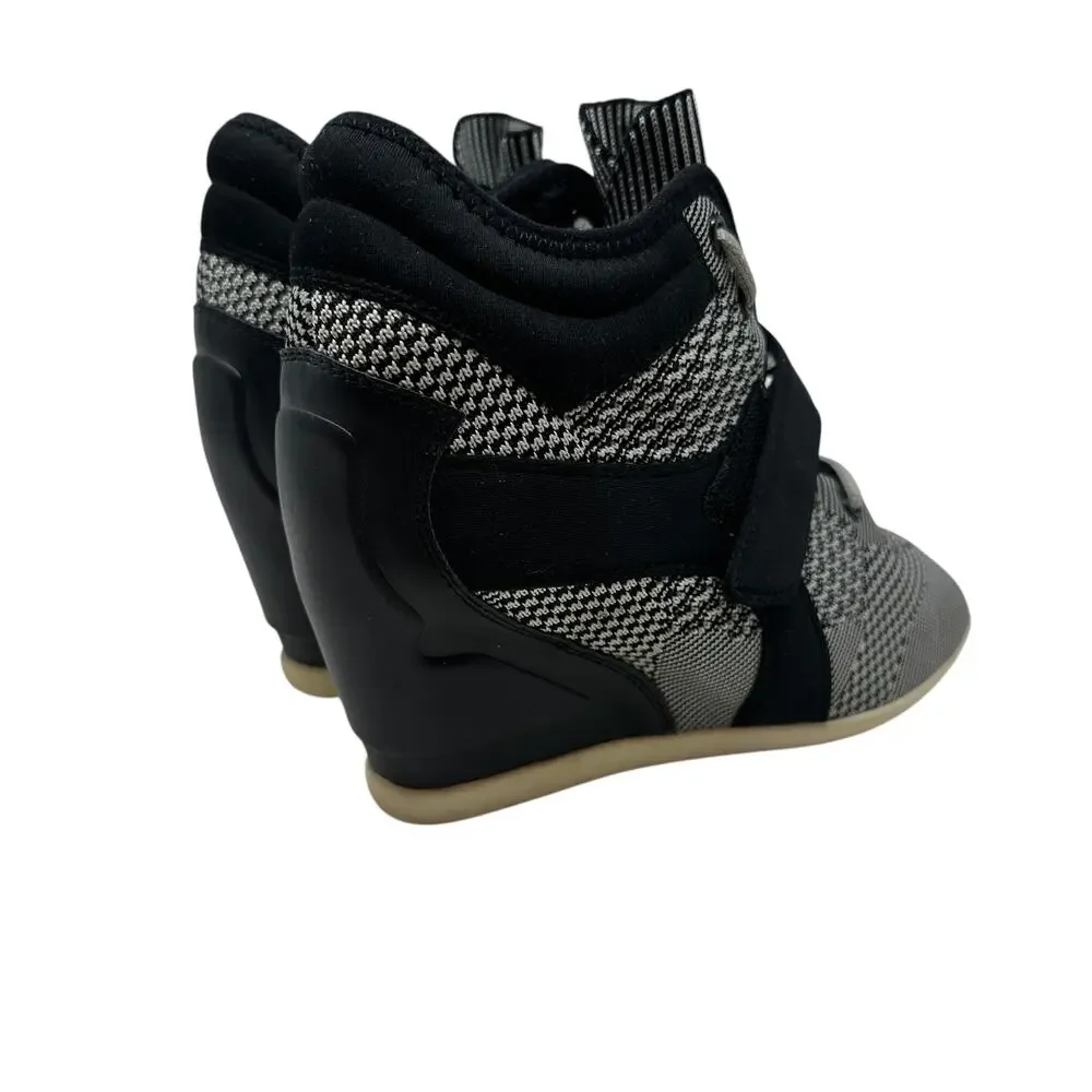 Ash Bebop Knit Wedge Sneakers High‎ Top Platform Black Gray Size 40 US 9.5 10